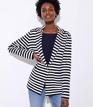 Loft Striped Sweater Blazer