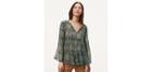 Loft Bell Sleeve Shirred Blouse - Landscape