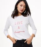 Loft Love & Happiness Striped Sweatshirt