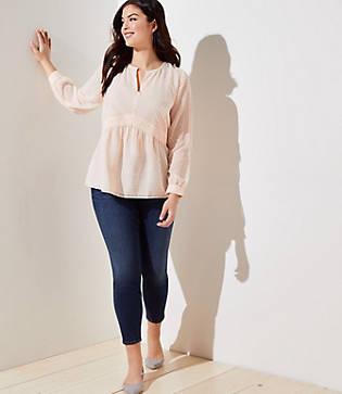 Loft Plus Swiss Dot Peplum Blouse