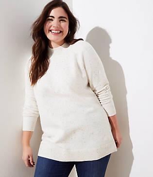 Loft Plus Flecked Mock Neck Sweater