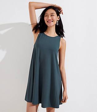 Loft Bar Back Sleeveless Swing Dress
