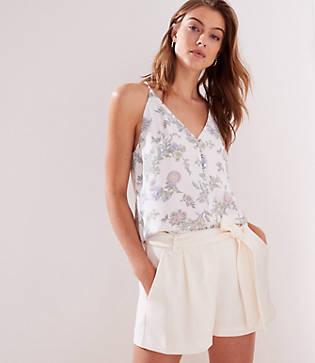 Loft Crepe Tie Waist Shorts