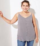 Loft Plus Striped Covered Button Peplum Strappy Cami