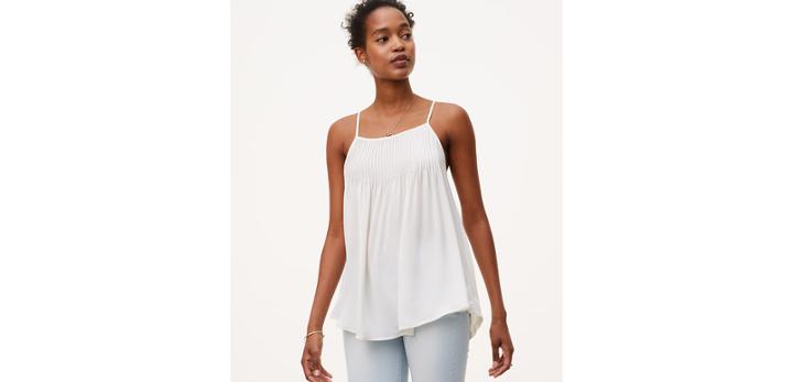 Loft Pintucked Mixed Media Cami