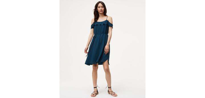 Loft Cold Shoulder Flounce Dress
