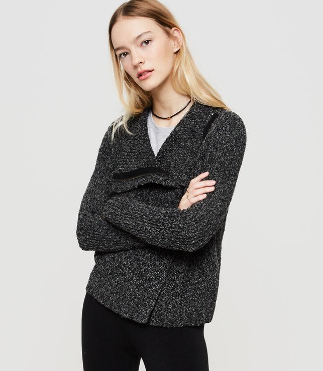 Loft Lou & Grey Zip Moto Sweater Jacket