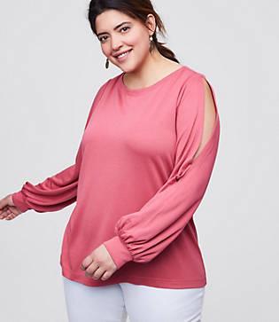Loft Plus Split Blouson Sleeve Top