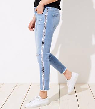 Loft Curvy Skinny Crop Jeans In Classic Mid Stone Wash