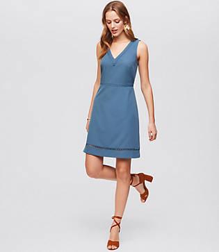 Loft Lacy V-neck Flare Dress