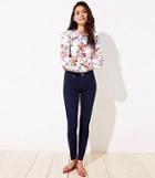 Loft Seamed Slim Pocket Skinny Jeans In Pure Mid Indigo Wash