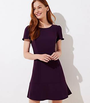 Loft Ruffle Cuff Flounce Dress