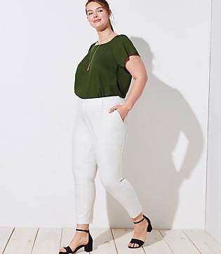 Loft Plus Pinstripe Skinny Pants