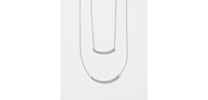Loft Double Layered Bar Necklace