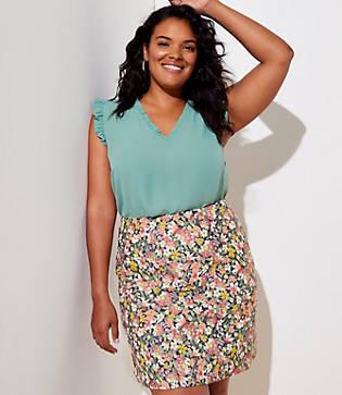 Loft Plus Floral Shift Skirt