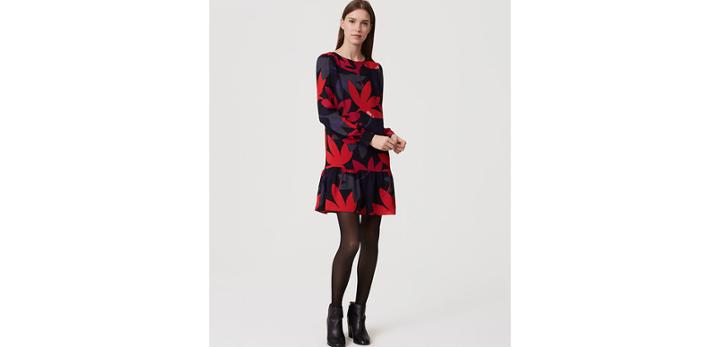 Loft Fleur Flounce Dress
