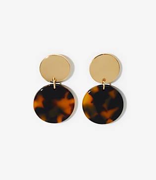Loft Two Tone Circle Drop Earrings