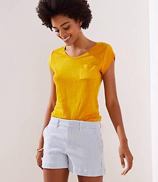 Loft Striped Denim Shorts