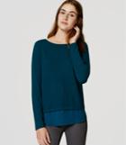 Loft Mixed Media Shirttail Sweater