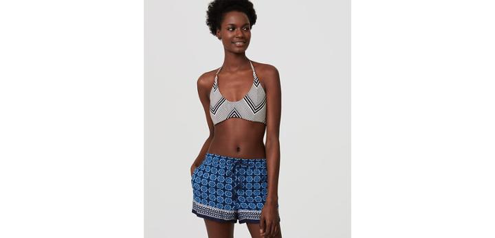 Loft Beach Mosaic Drawstring Shorts