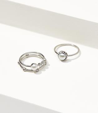 Loft Pearlized Stackable Ring Set