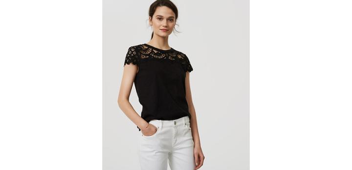 Loft Lace Topped Tee