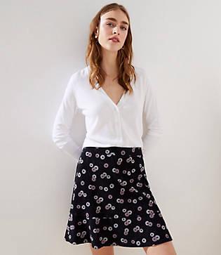 Loft Daisy Chain Ponte Flippy Skirt