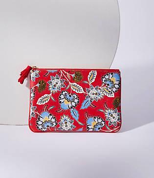 Loft Paisley Floral Pouch