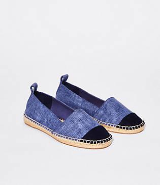 Loft Cap Toe Woven Espadrille Flats