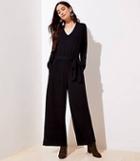 Loft Brushed Knit Tie Waist Jumpsuit