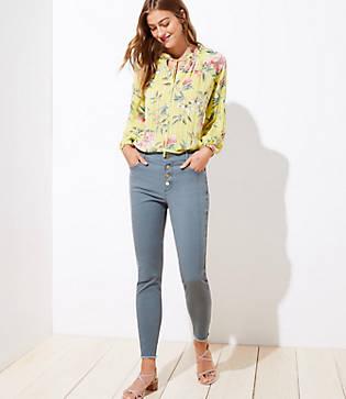 Loft Button Fly Skinny Pants