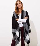 Loft Reversible Plaid Cape