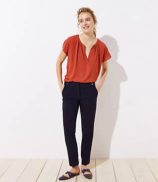 Loft Stud Tab Slim Pencil Pants In Marisa Fit