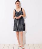 Loft Striped Strappy Flare Dress