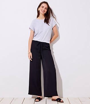 Loft Fluid Drawstring Wide Leg Pants