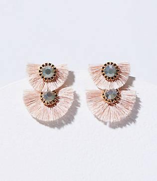 Loft Crystal Fringe Statement Earrings
