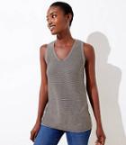 Loft Striped V-neck Sweater Tank
