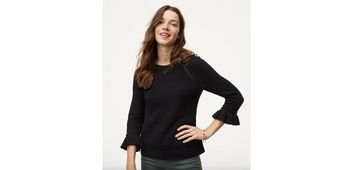 Loft Ruffle Cuff Sweater