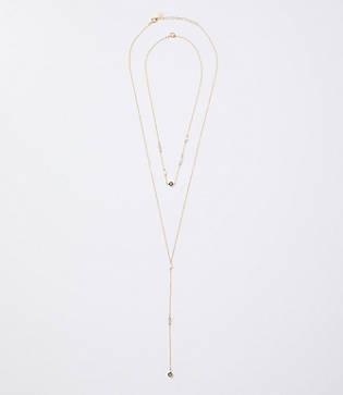 Loft Mixed Crystal Y Necklace Set