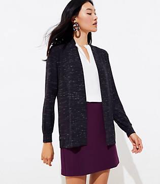 Loft Spacedye Knit Open Cardigan