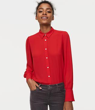 Loft Wide Cuff Utility Blouse