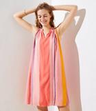 Loft Watercolor Stripe Halter Swing Dress