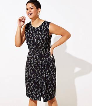 Loft Plus Floral Side Shirred Dress