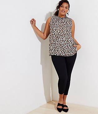 Loft Plus Leopard Print Tie Back Shell