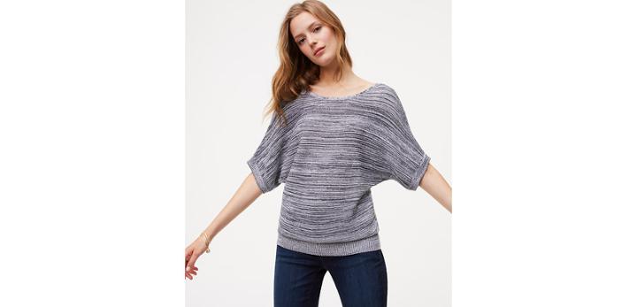 Loft Ss V Neck Marled Po