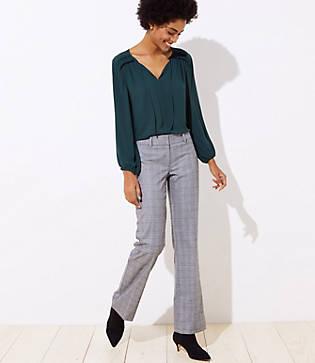 Loft Trousers In Plaid In Marisa Fit