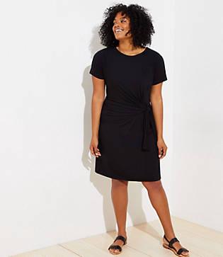 Loft Plus Gathered Side Tie Tee Dress