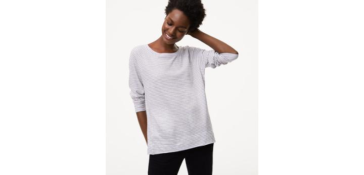 Loft Striped Sweatshirt Tee