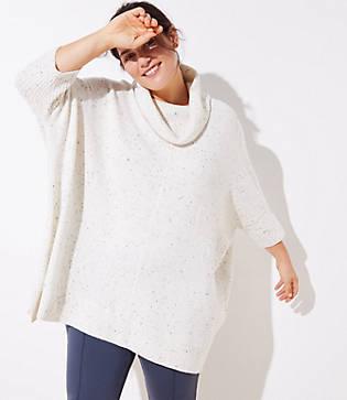 Loft Plus Turtleneck Poncho Sweater