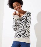 Loft Leopard Print V-neck Sweater